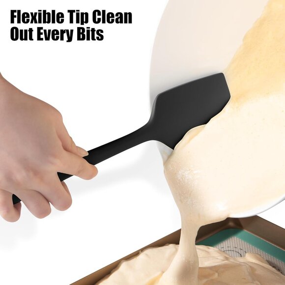 4-Piece Silicone Spatula Scrapers: 600°F Heat Resistant Food Grade Kitchen BPA F - Picture 6 of 9